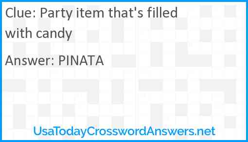 Party item that's filled with candy Answer