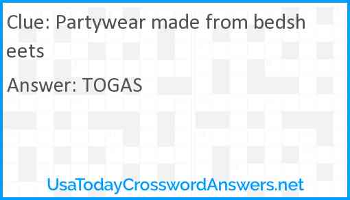 Partywear made from bedsheets Answer