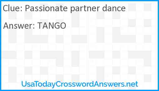 Passionate partner dance Answer