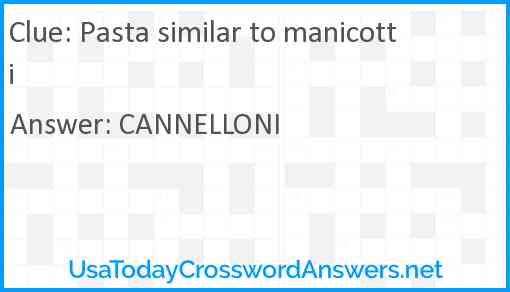 Pasta similar to manicotti Answer
