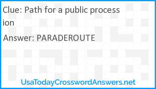 Path for a public procession Answer