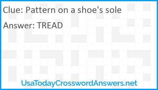 Pattern on a shoe's sole Answer