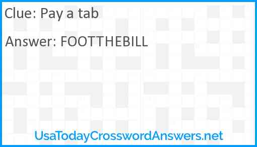 Pay a tab Answer