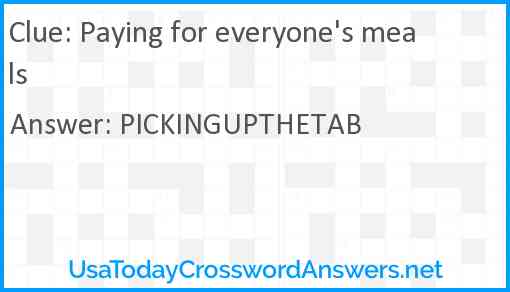 Paying for everyone's meals Answer