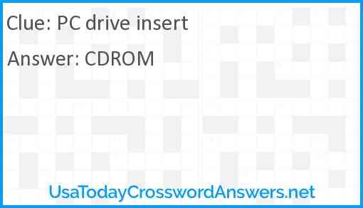 PC drive insert Answer