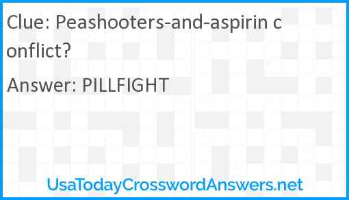 Peashooters-and-aspirin conflict? Answer