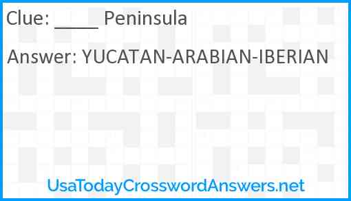 ____ Peninsula Answer