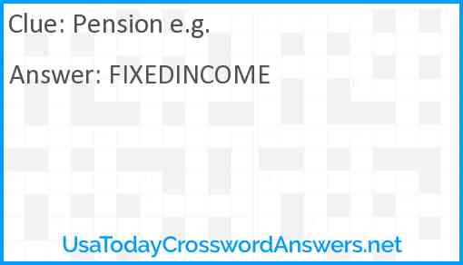 Pension e.g. Answer