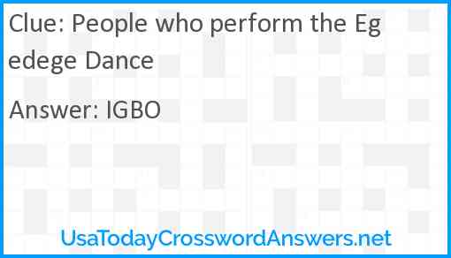 People who perform the Egedege Dance Answer