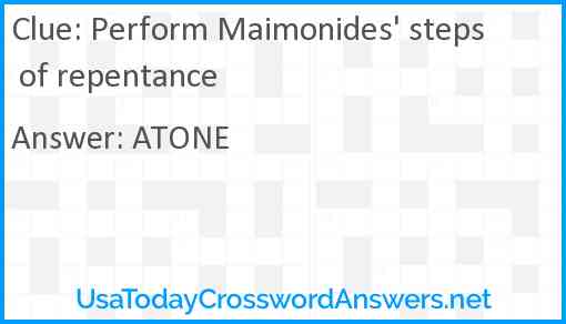 Perform Maimonides' steps of repentance Answer