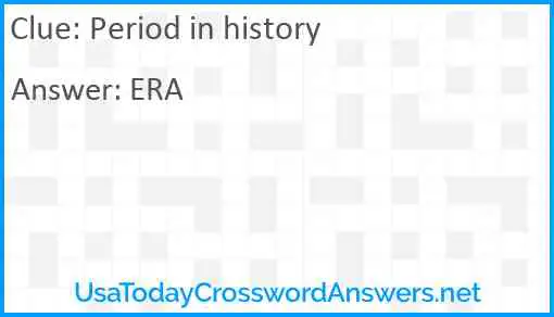 Period in history Answer