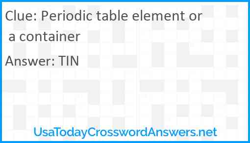 Periodic table element or a container Answer