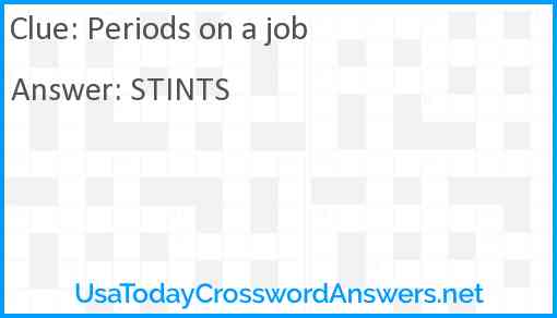 Periods on a job Answer