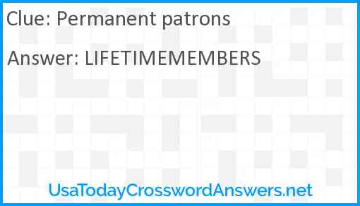 Permanent patrons Answer