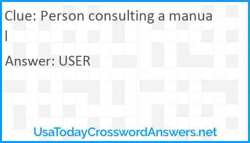 Person consulting a manual Answer