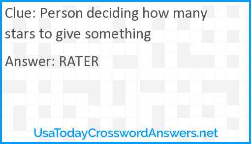 Person deciding how many stars to give something Answer