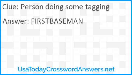 Person doing some tagging Answer