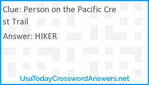 Person on the Pacific Crest Trail Answer