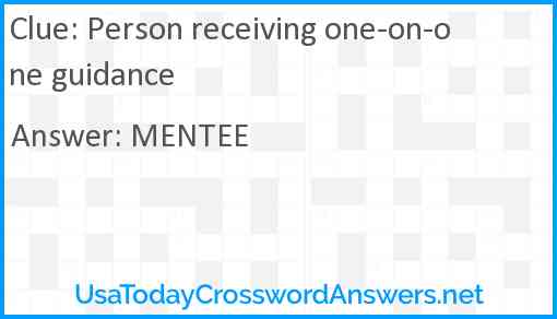 Person receiving one-on-one guidance Answer