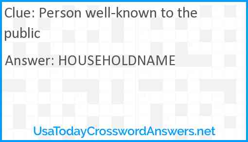 Person well-known to the public Answer