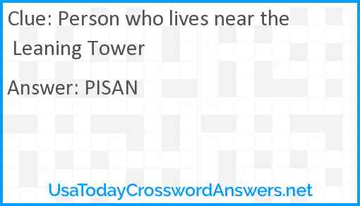 Person who lives near the Leaning Tower Answer