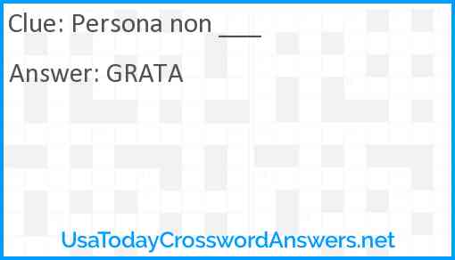 Persona non ___ Answer