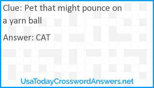 Pet that might pounce on a yarn ball Answer