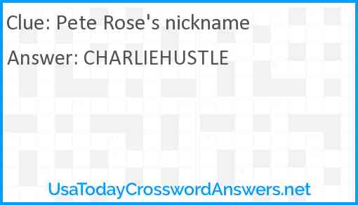 Pete Rose's nickname Answer
