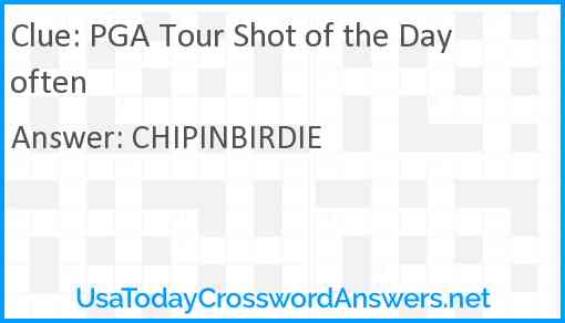 PGA Tour Shot of the Day often Answer