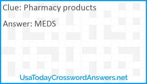 Pharmacy products Answer