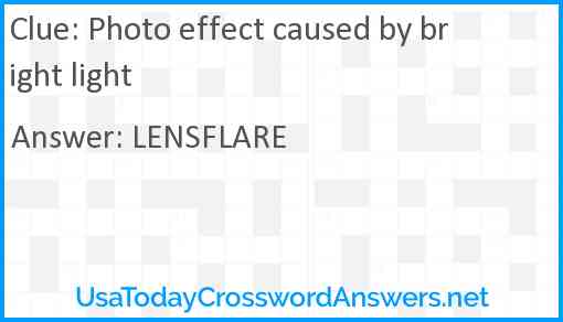 Photo effect caused by bright light Answer