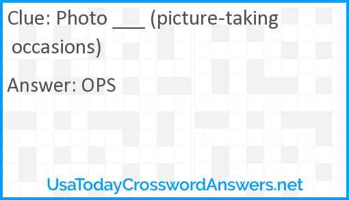 Photo ___ (picture-taking occasions) Answer