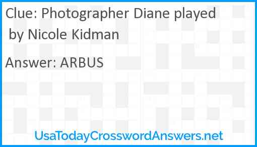 Photographer Diane played by Nicole Kidman Answer