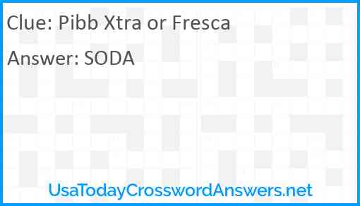 Pibb Xtra or Fresca Answer