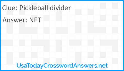 Pickleball divider Answer