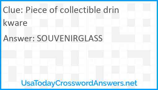 Piece of collectible drinkware Answer