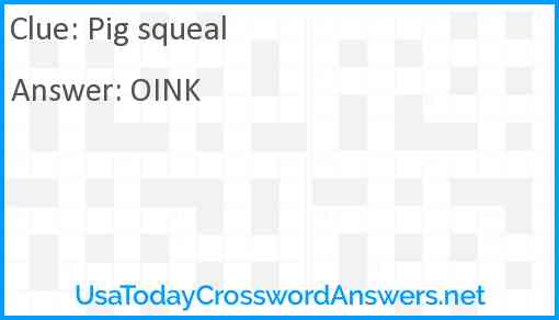 Pig squeal Answer