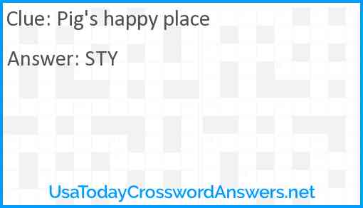 Pig's happy place Answer