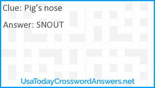 Pig's nose Answer