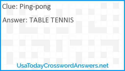 Ping-pong Answer
