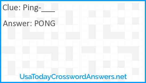 Ping-___ Answer