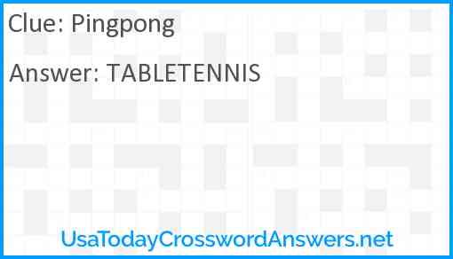 Pingpong Answer