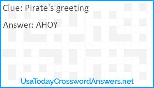 Pirate's greeting Answer