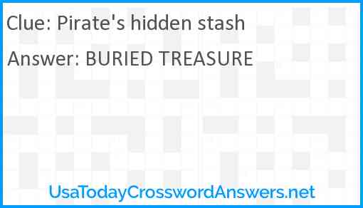 Pirate's hidden stash Answer