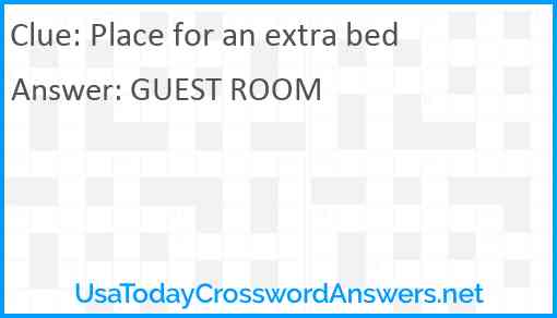 Place for an extra bed Answer
