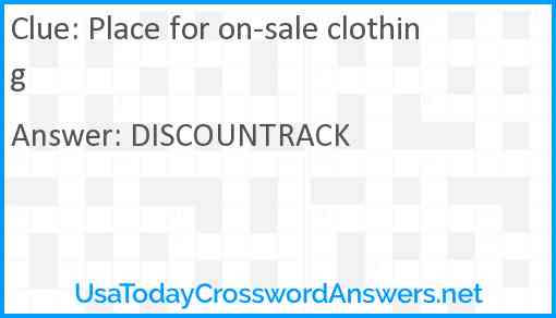 Place for on-sale clothing Answer