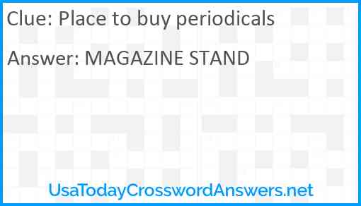 Place to buy periodicals Answer