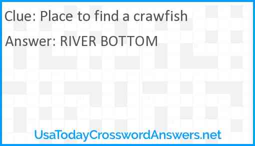 Place to find a crawfish Answer