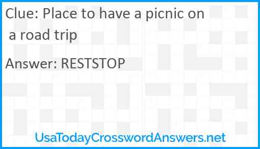 Place to have a picnic on a road trip Answer