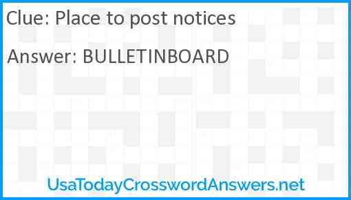 Place to post notices Answer